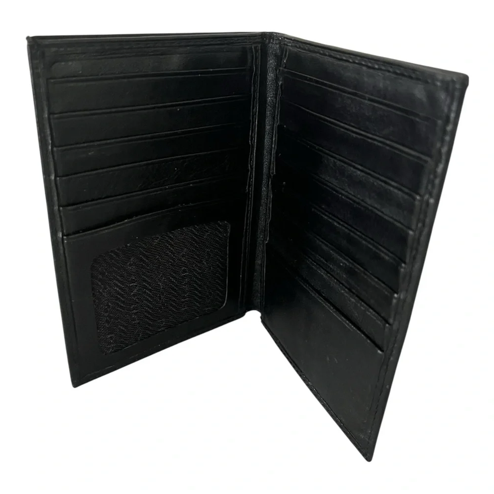 Prada card wallet black calfskin smooth leather 6” x4” vintage